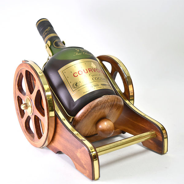 2025，定番 1円～★古酒★クルボアジェ VSOP 緑瓶 ＊箱 砲台付 ※破損有り 700ml 40% コニャック COURVOISIER e06