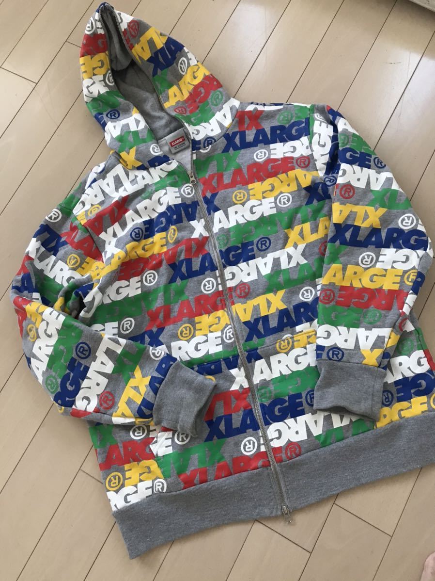 X-LARGE カラフル裏毛パーカー XL ,古着屋で購入後一度も着ず 【公式通販】