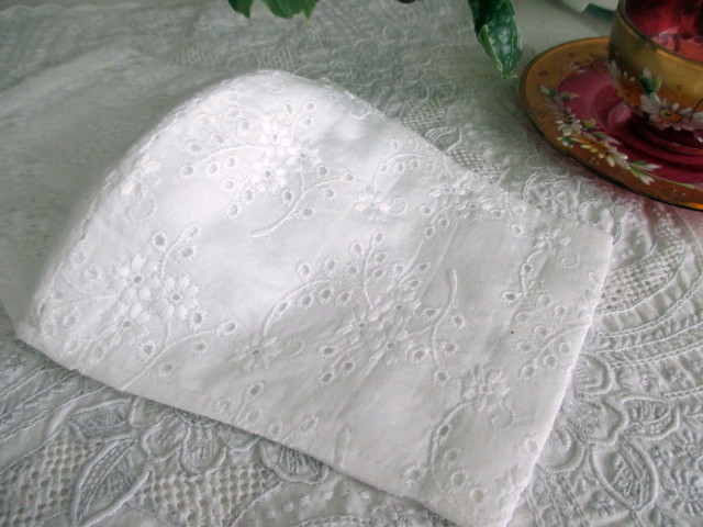 マスクカバー　コットンレースとダブルガーゼ　ＰⅠ_3