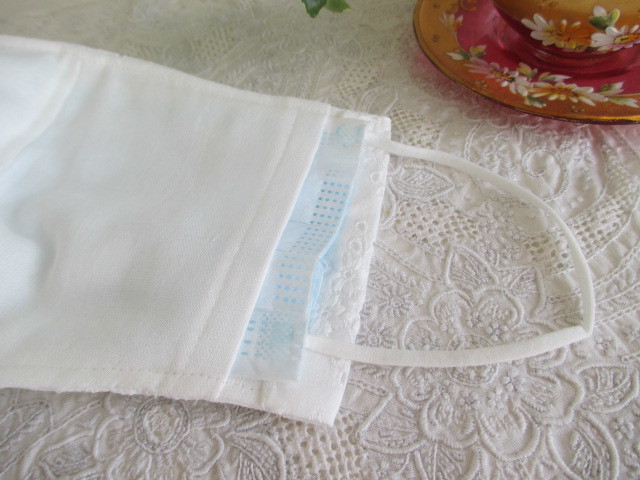 マスクカバー　コットンレースとダブルガーゼ　ＰⅠ_4