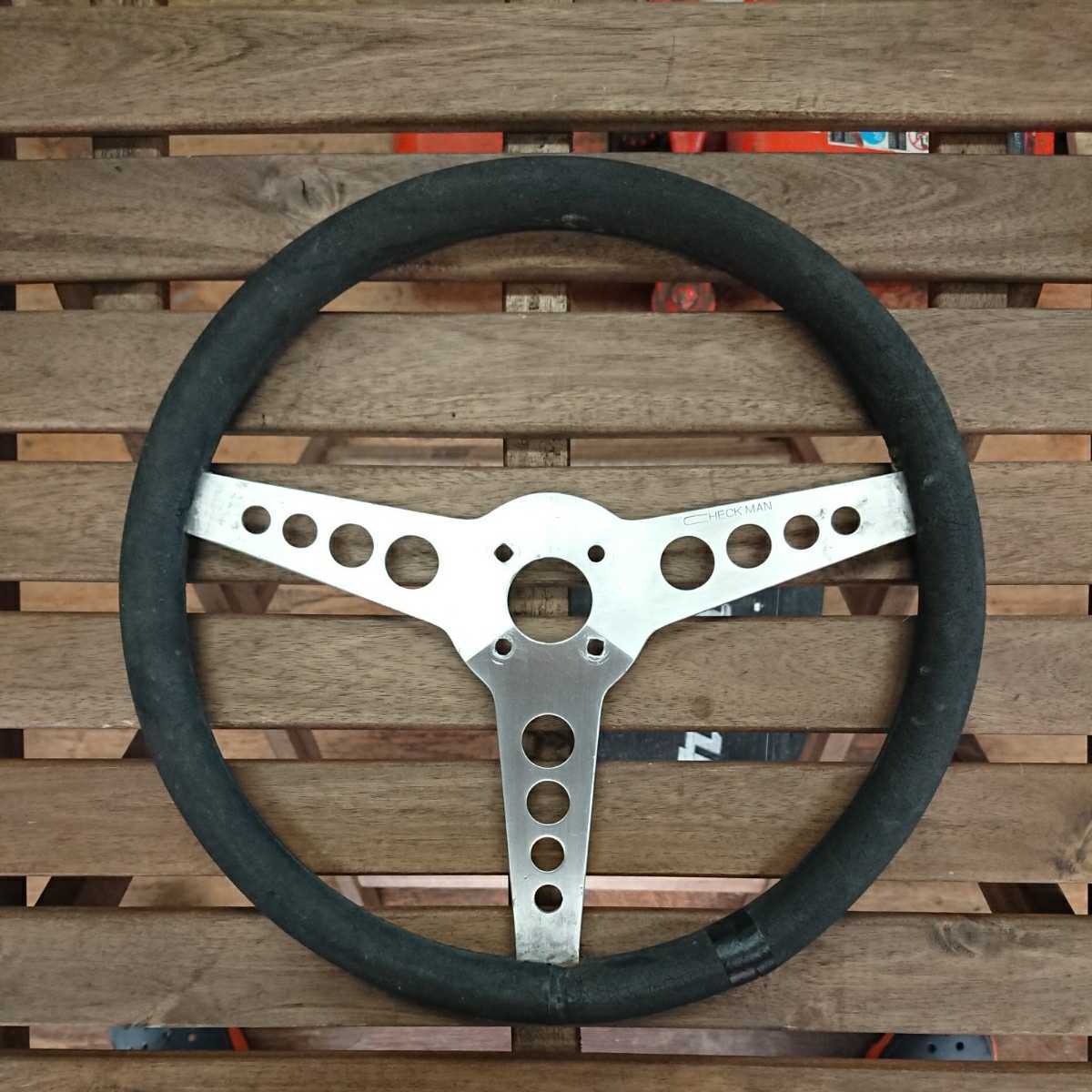 【国内・海外超希少品】Checkman Veltro ステアリング 旧車 CMR チェックマン ステアリング 本物 超希少 4穴 35パイ 旧車 当時物 S30Z