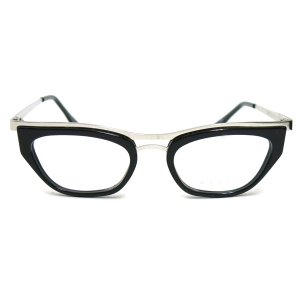 新品 MARNI メガネ 48□19-140 ブラック シルバー マルニ 眼鏡