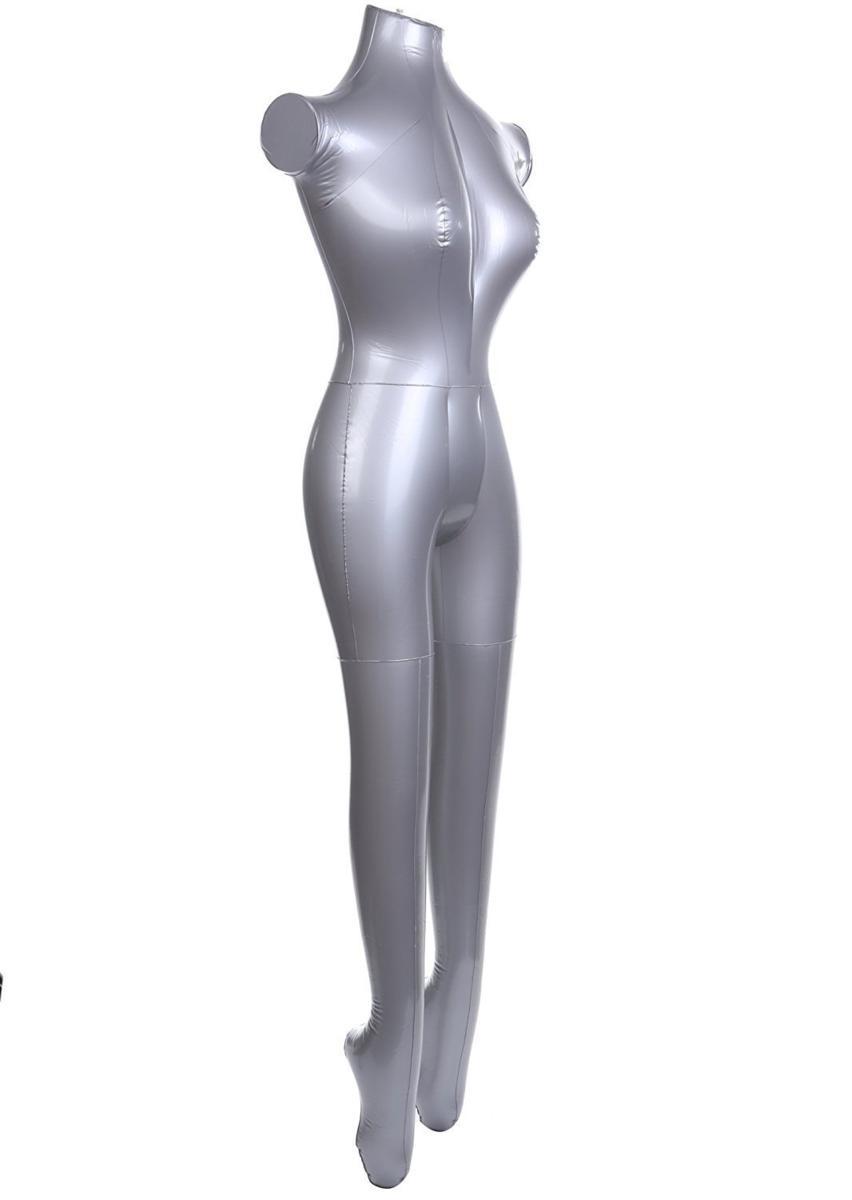 エアー マネキン ビニール ボディー トルソー レッグ 全身 上半身 下半身 足 男性 女性 子供 頭 パンツ ディスプレイ (女性全身腕なし)_5