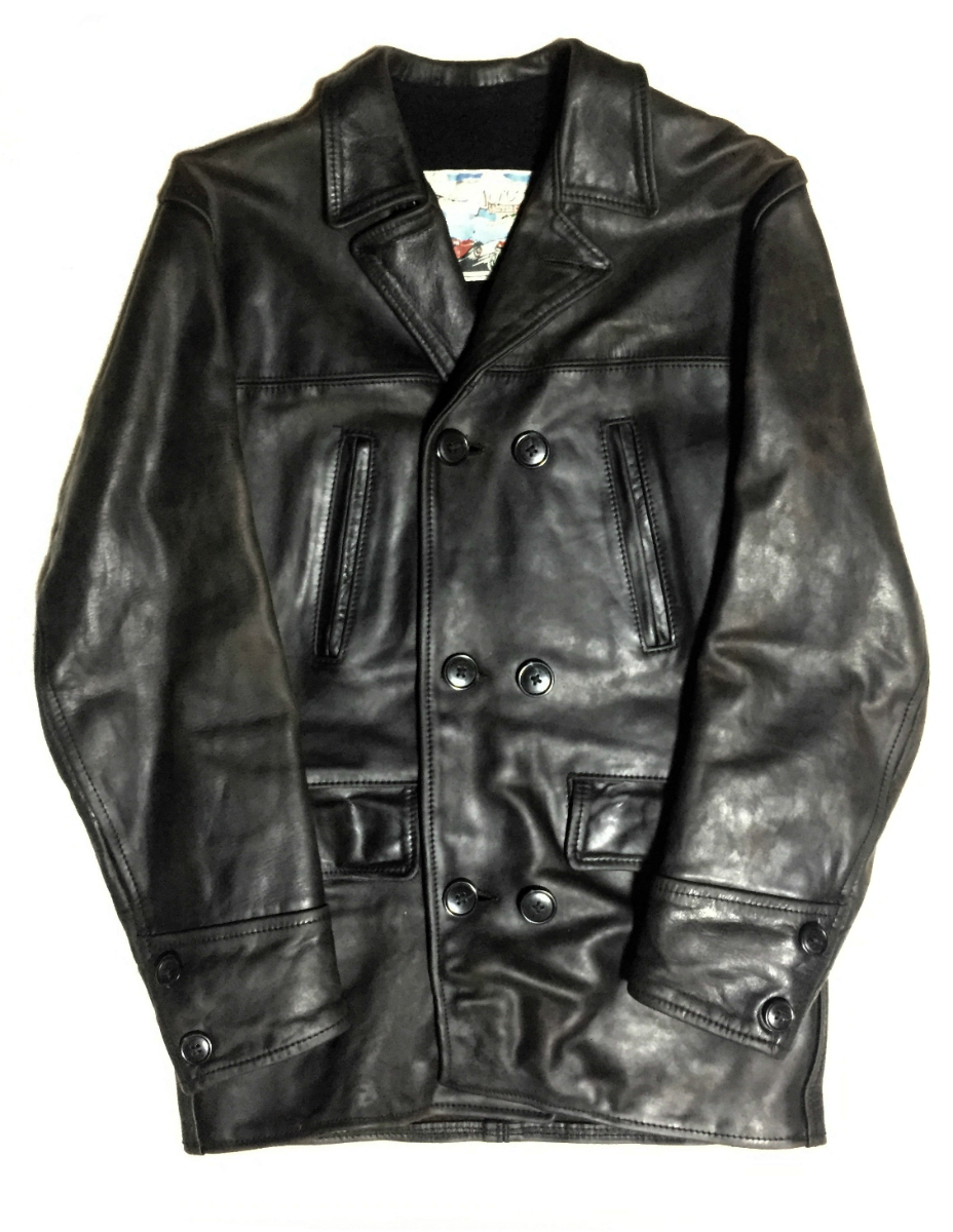 AERO LEATHER 茶芯 ホースハイド レザー コート BARNSTORMER ダブル 