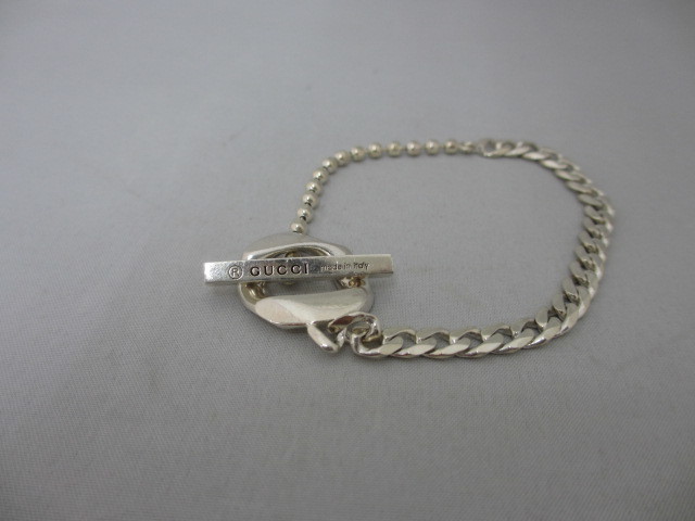 ☆1円～GUCCI グッチ ブレスレット ボールチェーン 喜平 コンビ SV925