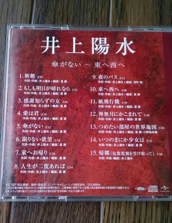 井上陽水　傘がない～東へ西へ　//　氷の世界～夢の中へ　２枚セット　中古CD 送料込み価格_2