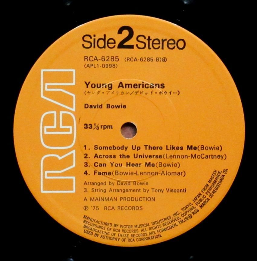 洋c デビッド・ボウイー『 ヤング・アメリカン 』帯付 RCA-6285＊David