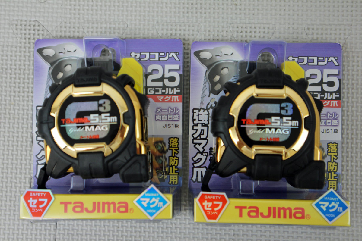 定番人気，お得 品 ２個セット TAJIMA セフコンベ G3ゴールドロックマグ爪25 5.5m メートル目盛 タジマ(巻尺)｜売買されたオークション情報、yahooの商品情報をアーカイブ公開 - オークファン 巻尺