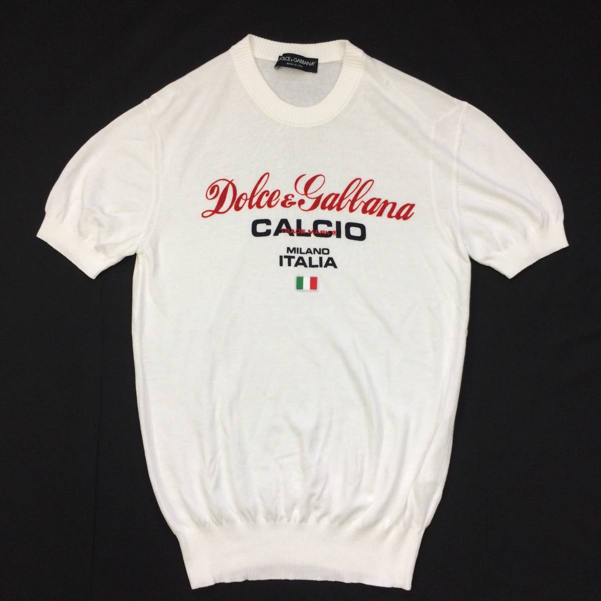 DOLCE&GABBANA Tシャツ イタリアトリコロールライン 黒 イタリア製｜メンズ