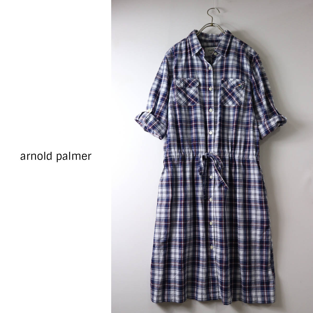 アーノルドパーマー Arnold Palmer チェック柄 ドロストシャツワンピース 3サイズ E M 3010 女性用 売買されたオークション情報 Yahooの商品情報をアーカイブ公開 オークファン Aucfan Com