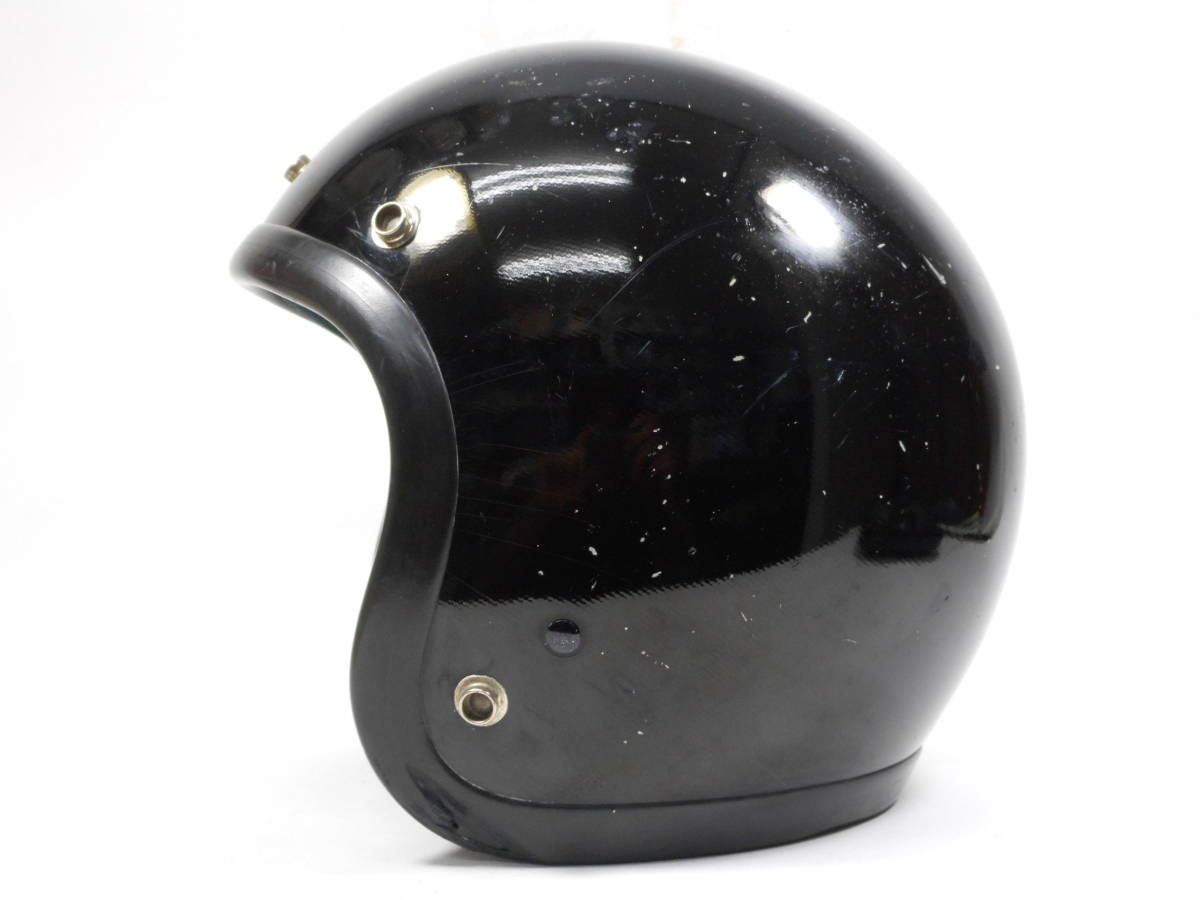Sシェル！黒！70s BELL R-T ジェットヘルメット 加工済み M☆70年代
