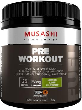 お買い得，本物保証 MUSASHI ムサシ プレワークアウト パウダー レモンライム味 カフェイン250mg シトルリン2000mg クレアチン ベータアラニン Pre Workout(瞬発系)｜売買されたオークション情報、yahooの商品情報をアー 瞬発系