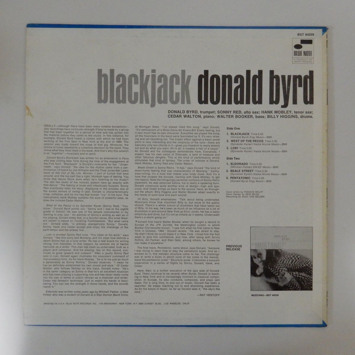23004915;【廃盤】Van Gelder 刻印 Blue Note US盤 DONALD BYRD