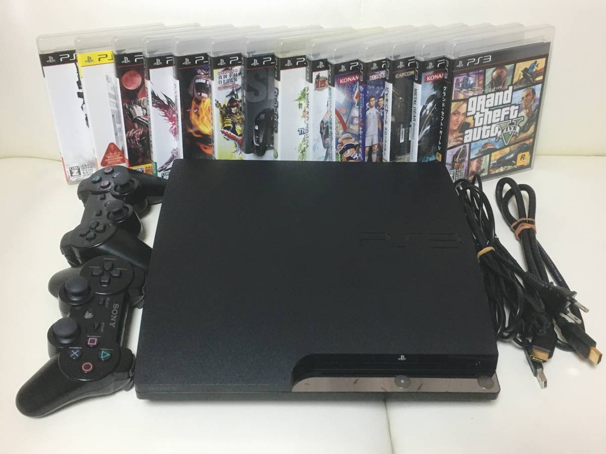 PS3本体、コントローラー2つ、HDMIケーブルセット-カトリーヌメミ PS3 