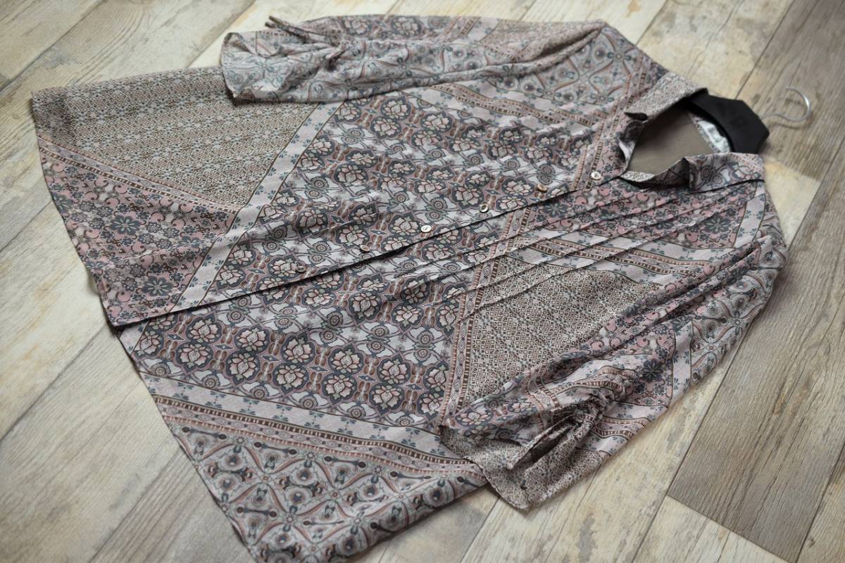 レリアン Leilian/総柄シフォンブラウスチュニック 大きいサイズ13＋