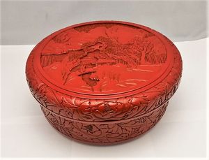 鳥型堆朱蓋物 送料込み0808 レア 中国 澄む 