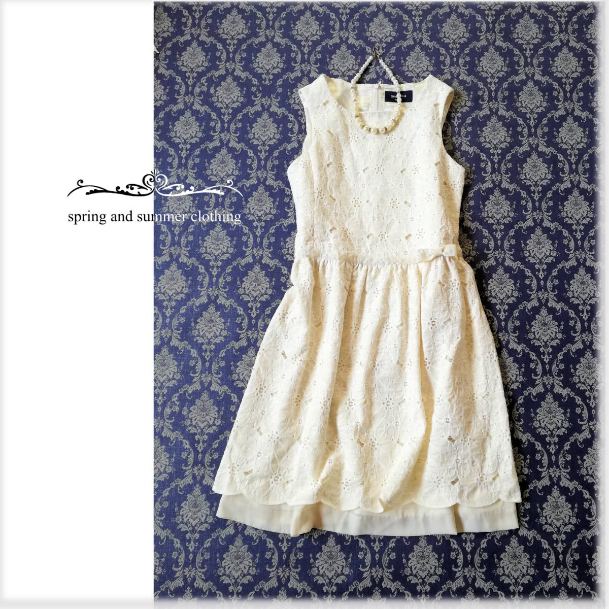 1度着 極 Comme Ca Fille コムサフィユ 上品 清楚 花柄 カットワーク刺繍 レース ワンピース 白150 160 子供服 女の子 S4 ワンピース ミニ 売買されたオークション情報 Yahooの商品情報をアーカイブ公開 オークファン Aucfan Com