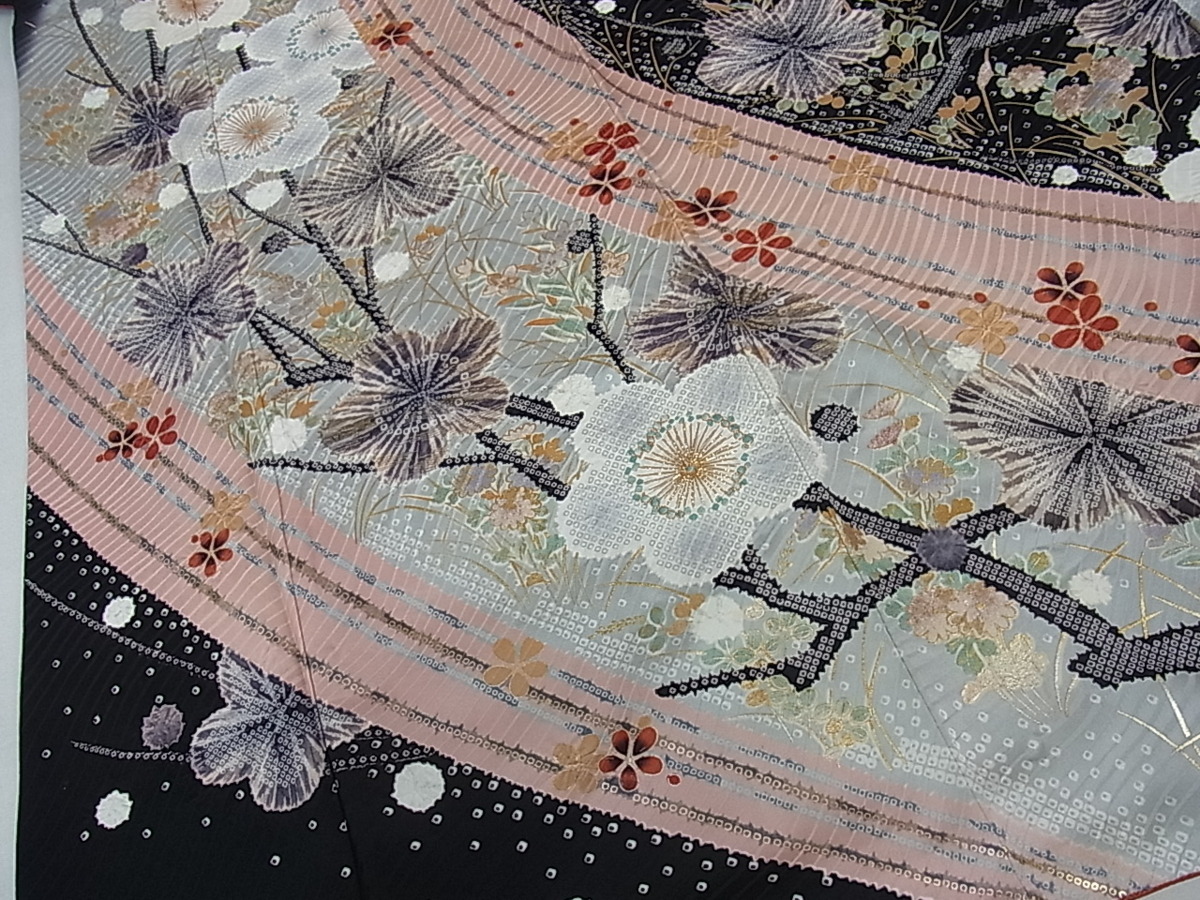 正絹 逸品 金彩 駒刺繍 黒地 平和屋-こころ店□豪華振袖 | DABG6526cd