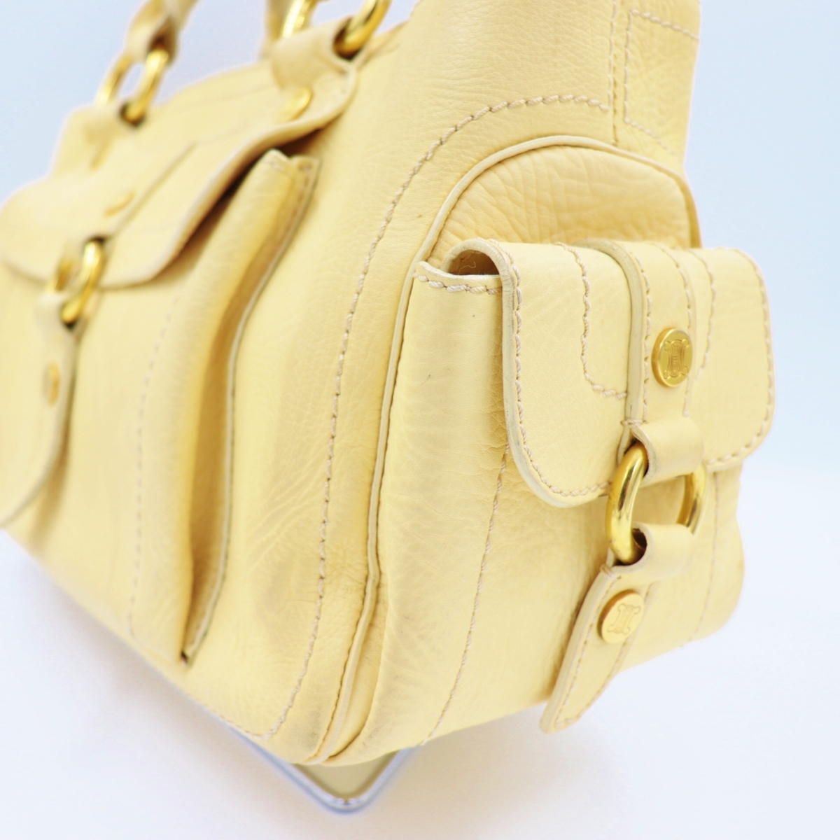 CELINE セリーヌ　ブギーバッグ　ハンドバッグ　アイボリー系　used ☆セリーヌ CELINE☆ ブギーバッグ ハンドバッグ クリームアイボリー