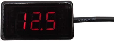 モーターヘッド コンパクト ボルトメーター デジタル 電圧計 バイク用 小型電圧計 (レッド)_1