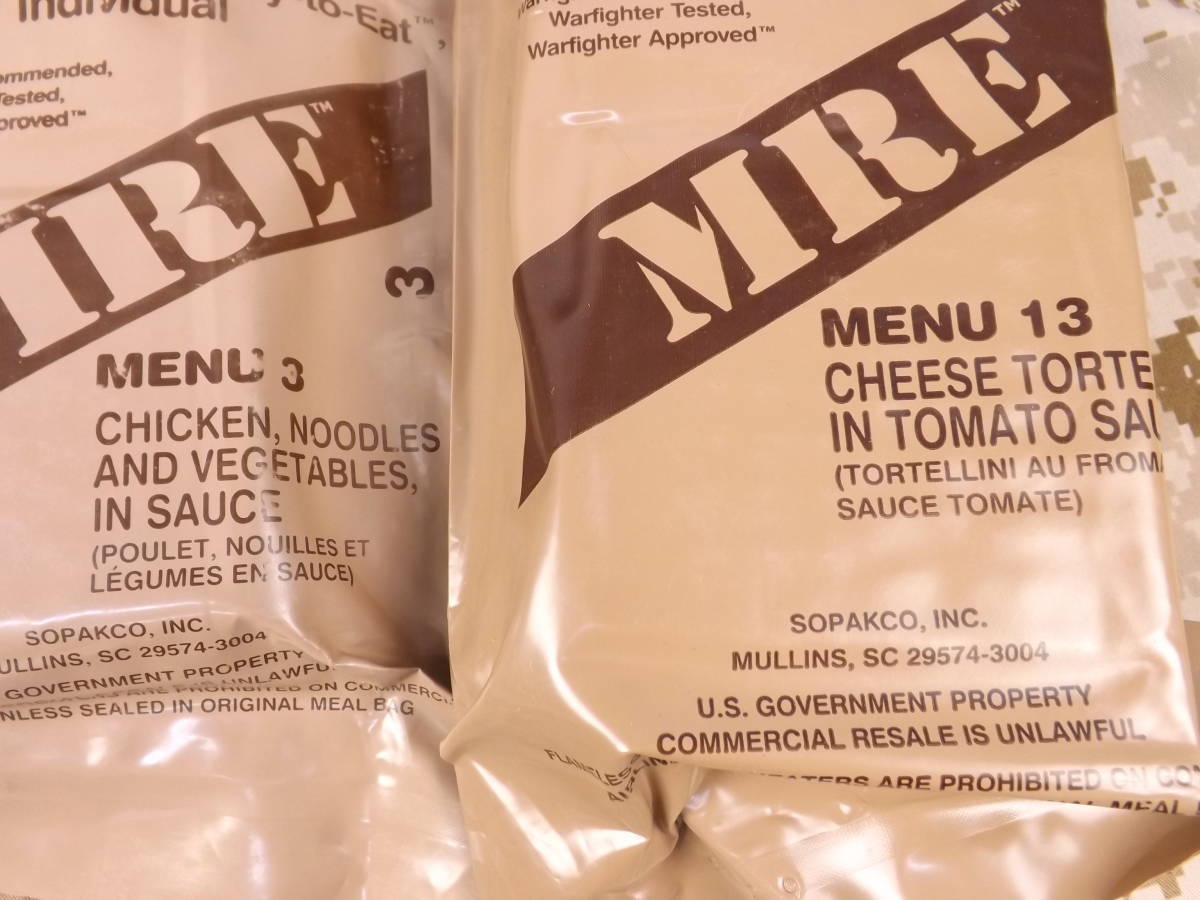 MRE 2025年検品 4個セット MENU 戦闘糧食 米軍 0 MREレーション 1