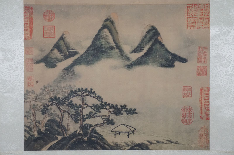 G553◇二玄社 宋 【米芾】 中国画 「春山瑞松図」 元箱・タトウ箱・栞