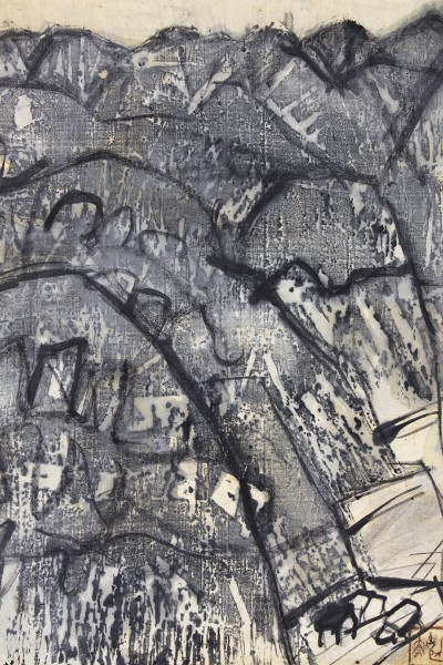 須田剋太　原画　真作 真作 掛軸 須田剋太 山 洋画家 講談社出版文化賞 司馬遼太郎 街道を