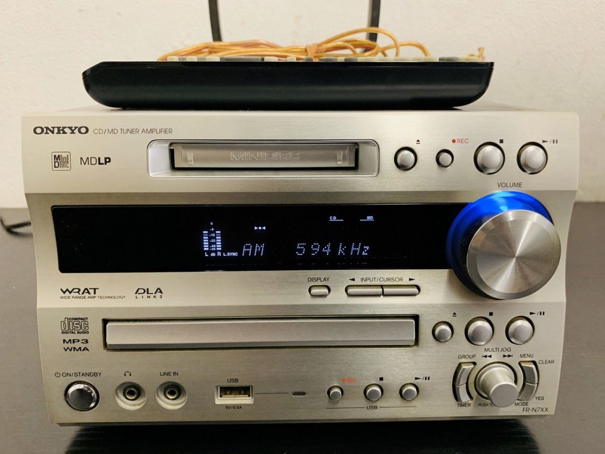 T202-I4-7612 ONKYO オンキョー CD/MD/USB チューナー コンポ FR-NX77
