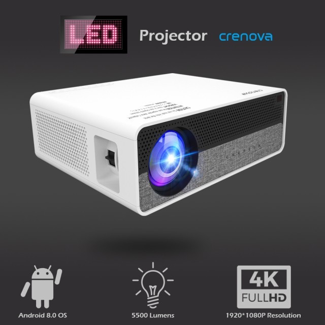 人気セール 4K対応 Wi-Fi 高画質 LEDホームプロジェクター CRENOVA Q9 Android搭載 5500lm(本体)｜売買されたオークション情報、yahooの商品情報をアーカイブ公開 - オークファン 本体