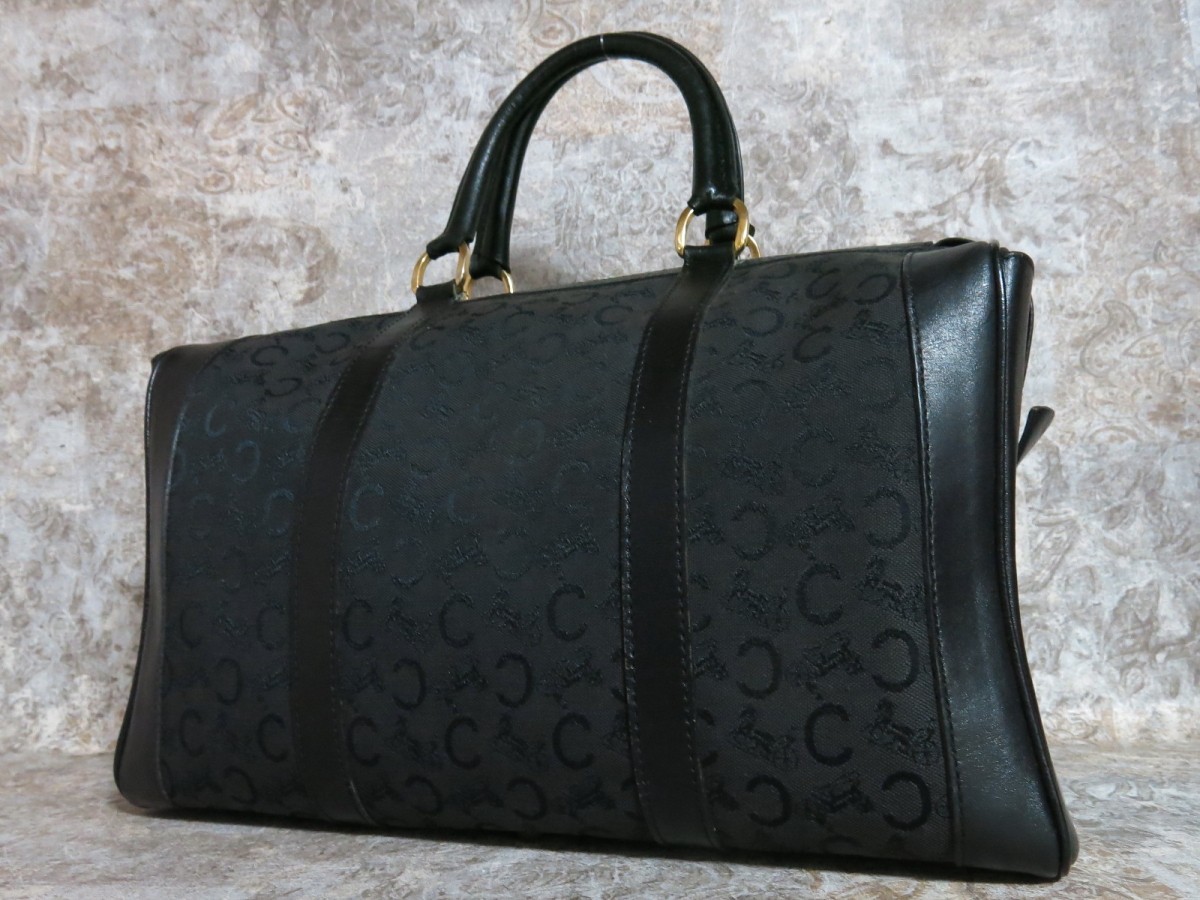 CELINE オールド セリーヌ メンズ Cマカダム柄 キャンバス カーフ