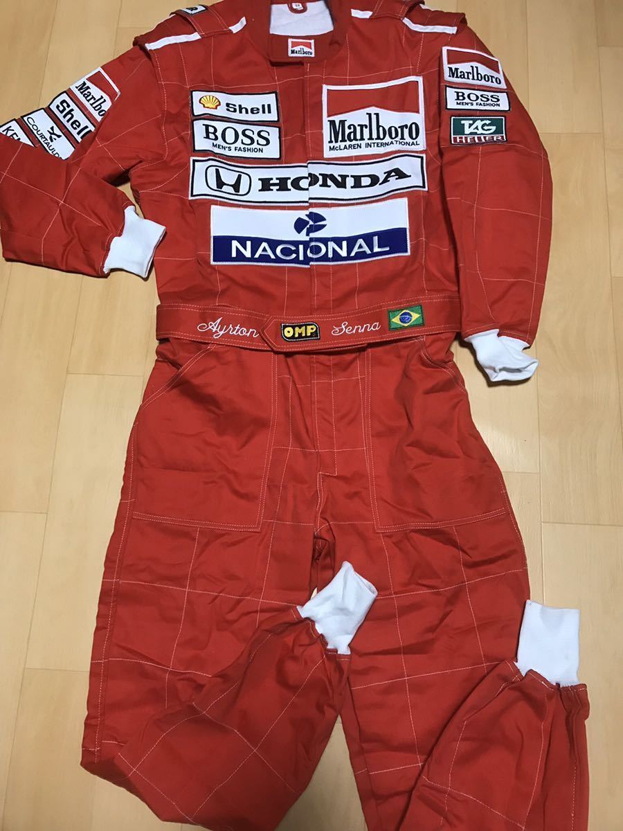 【数量限定，最新作】 Marlboro Mclaren Honda アイルトン セナレプリカのレーシングスーツ ワッペンロゴのサイズは52(F1)｜売買されたオークション情報、yahooの商品情報をアーカイブ公開 - オークファン F1
