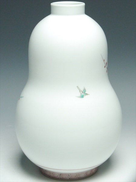 十三代 共箱 大作 酒井田柿右衛門（作）染錦鳥に