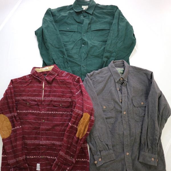 エルエルビーン シャモアクロスシャツ L シャツ 長袖 クロス 長袖シャツ シャモアクロス メンズ 古着 シャミー 公式エルエルビーン シャモア - 無地 70〜80年代