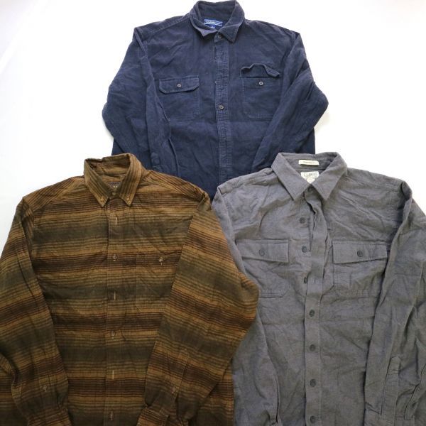 エルエルビーン シャモアクロスシャツ L シャツ 長袖 クロス 長袖シャツ シャモアクロス メンズ 古着 シャミー 公式エルエルビーン シャモア - 無地 70〜80年代