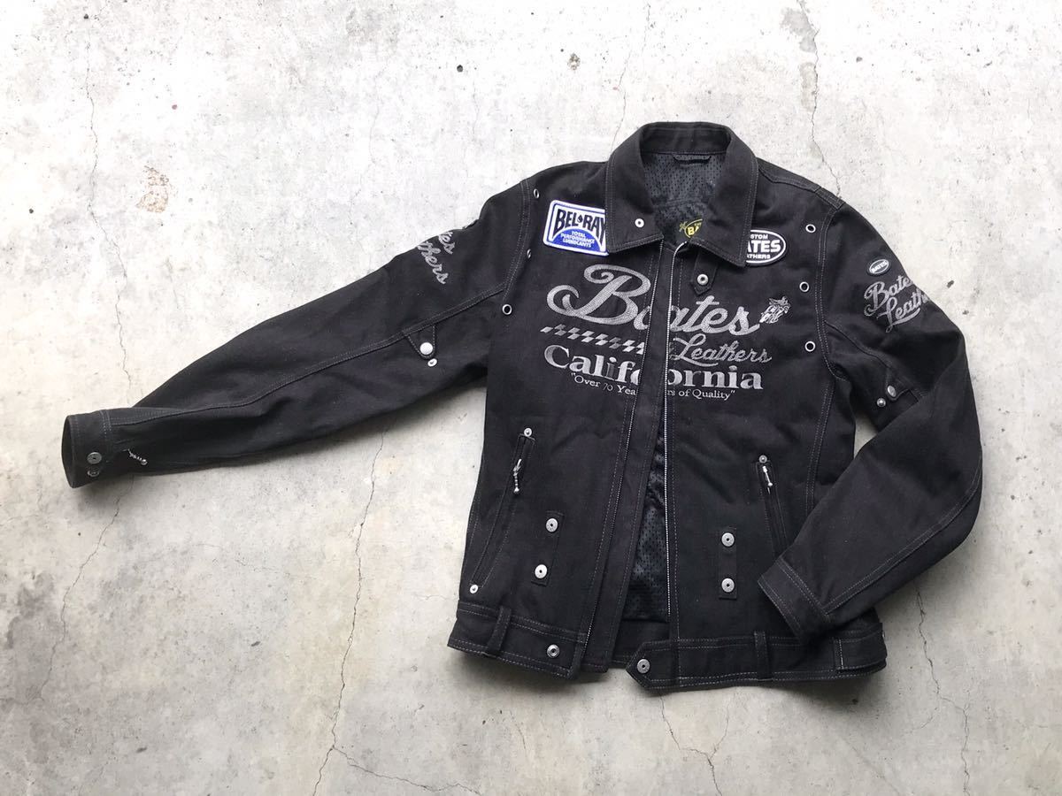 【最新作，お得】 BATES デニムライダースジャケット Mサイズ ベイツ バイク メンズ ライディングジャケット 黒 メッシュ 刺繍 ワッペン 春夏(デニム、コットン)｜売買されたオークション情報、yahooの商品情報 男性用