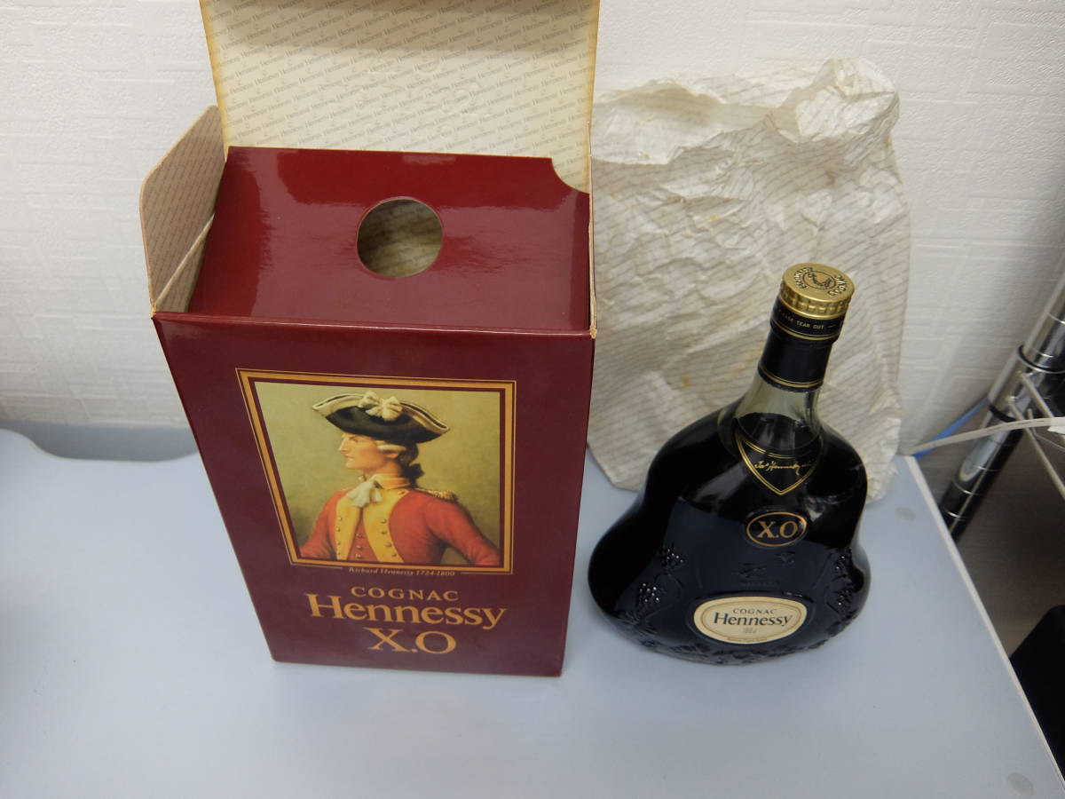 未開栓】ヘネシー XO クリアボトル 金キャップ Hennessy COGNAC 1L 40
