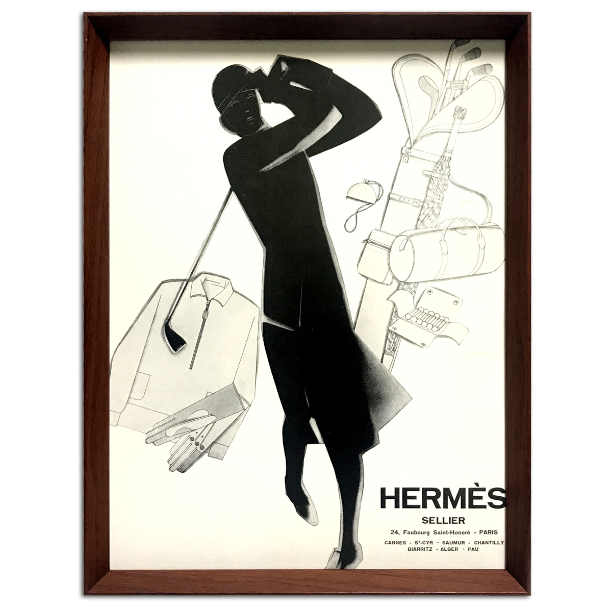 定番，セール エルメス ゴルフ 1929年 フランス ビンテージ 雑誌 広告 