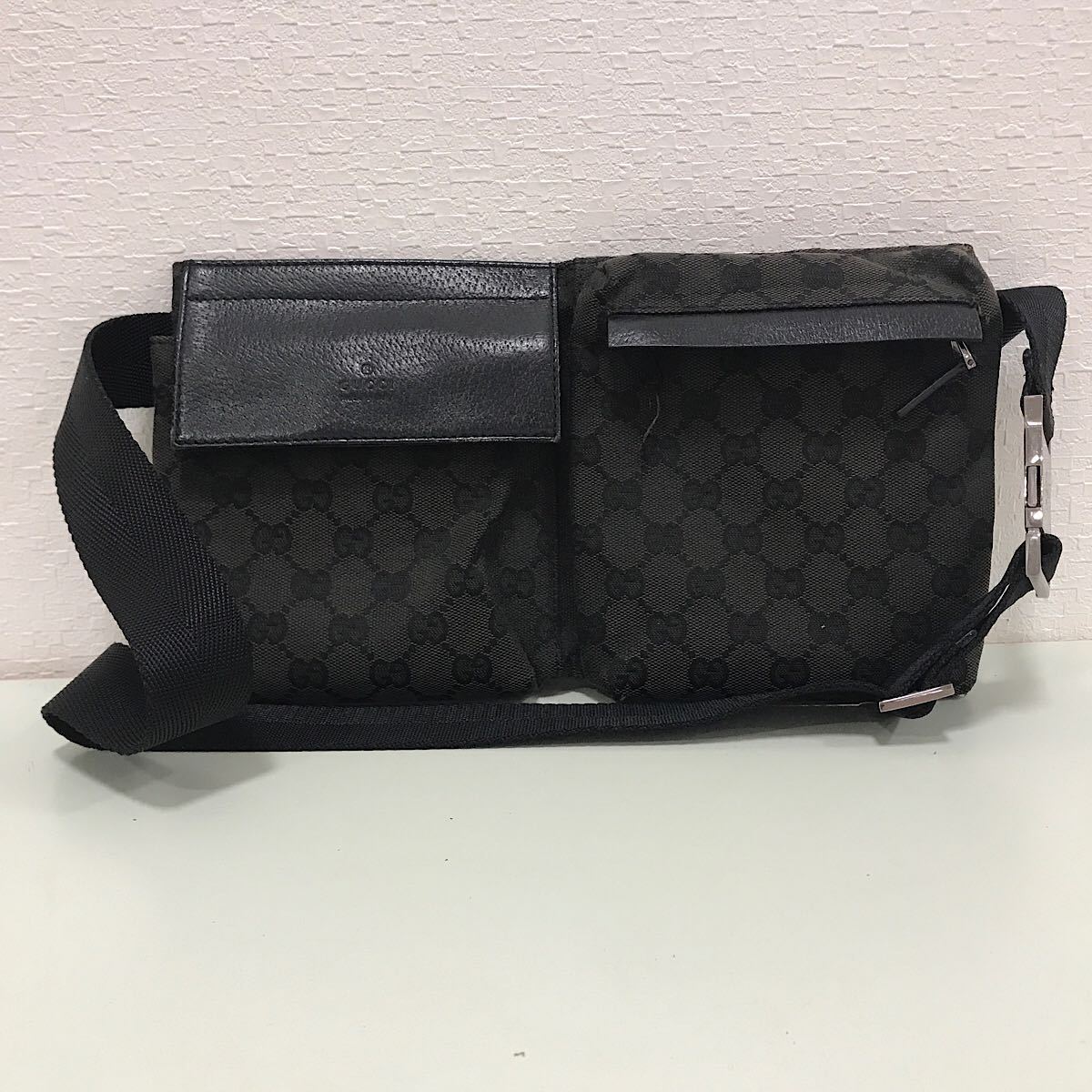 グッチ GUCCI ウエストバッグ ウエストポーチ 黒 ブラック GG