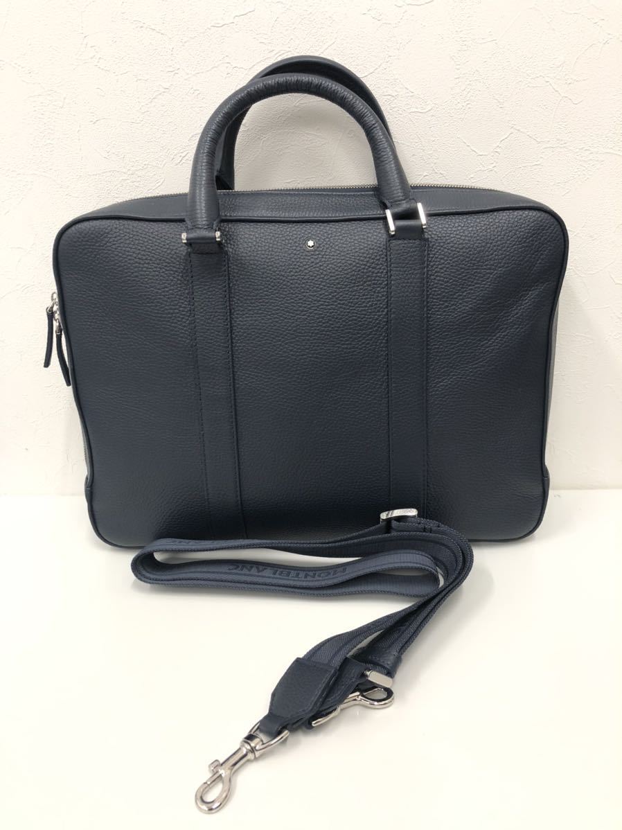 【美品】MONTBLANC ビジネスバッグ ネイビー 2way 美品 MONTBLANC モンブラン ブリーフケース ビジネスバッグ 紺