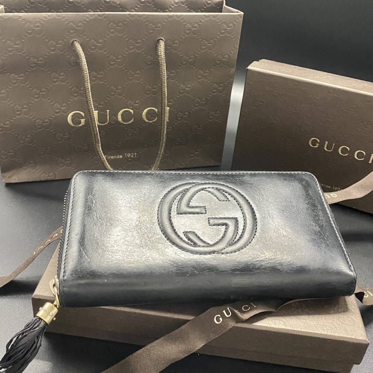 GUCCI グッチ ラウンドファスナー 長財布 SOHO