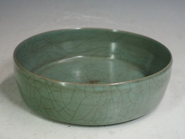 汝窯 青磁 宋 青磁筆洗 中国古玩 幅18cm 中国美術 時代物 古陶磁器 筆洗