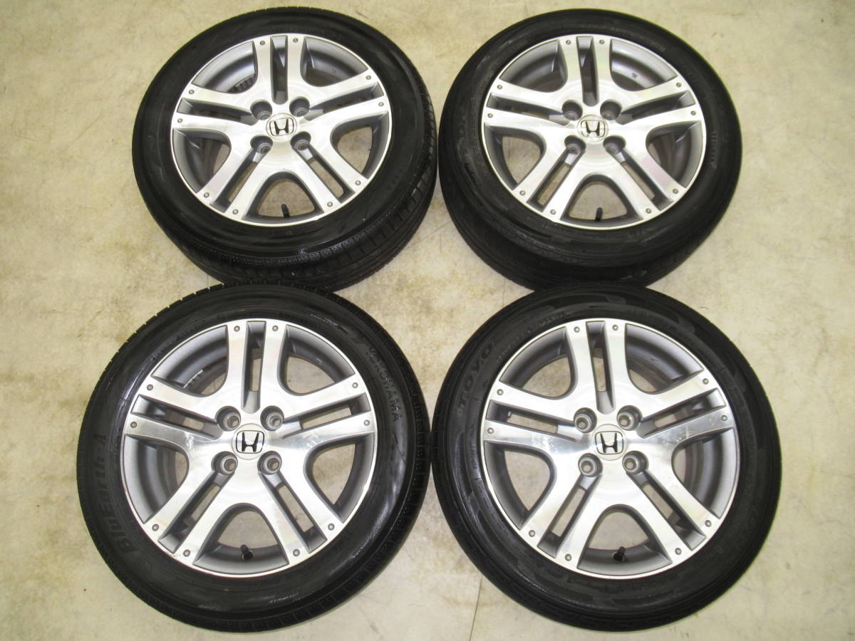 高品質，新作 ホンダGD1 3フィット後期純正アルミホイール 6J-15 off+53 pcd100/4H 185/55R15 タイヤ付き4本 品 他車種流用やスタッドレス用などに(ラジアルタイヤ)｜売買されたオークション情報、yahooの商品情報を 4穴