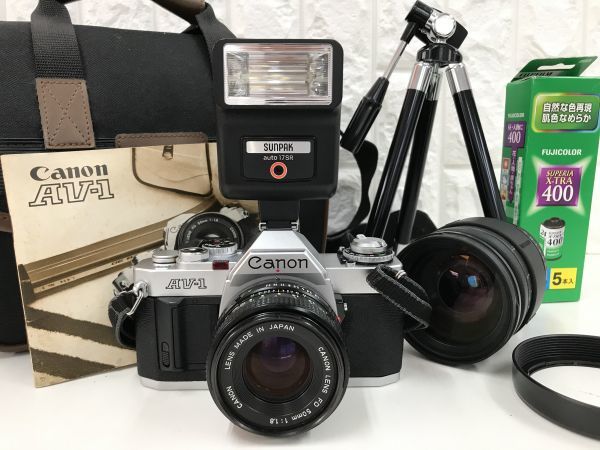 カメラ Canon AV-1 一眼レフカメラ フラッシュ付き