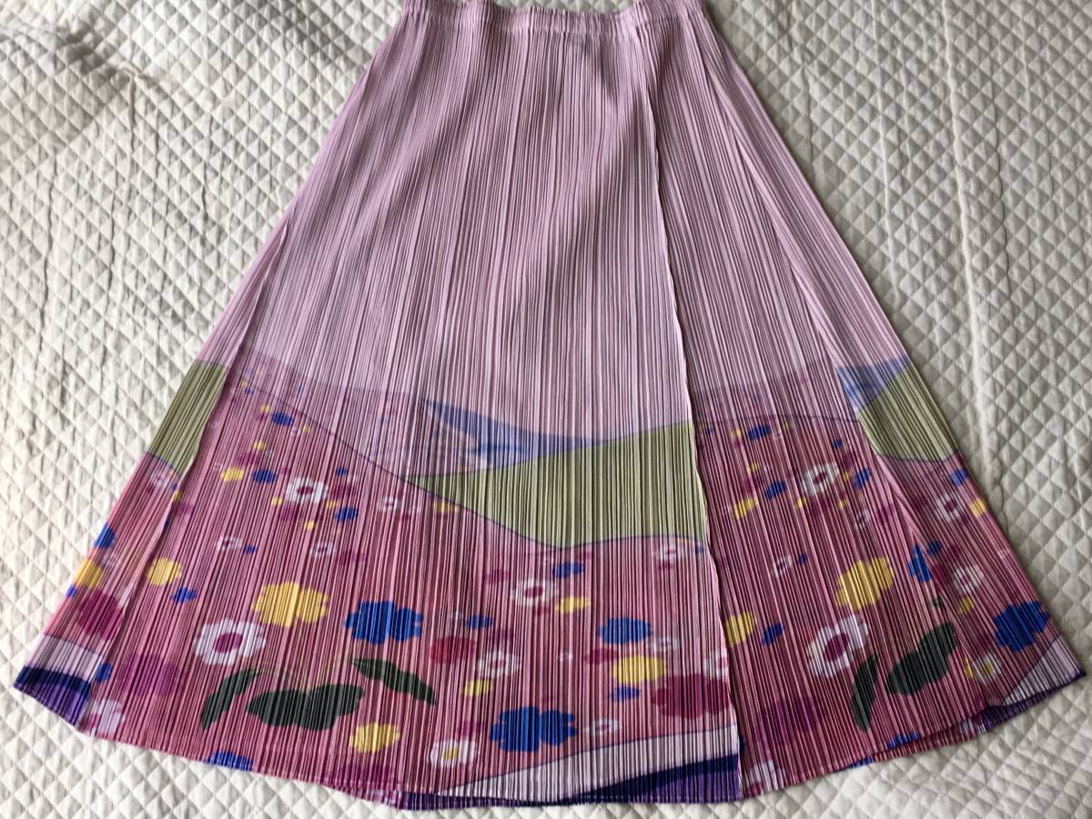 美品 PLEATS PLEASE プリーツプリーズ プリーツ 総柄 スカート1
