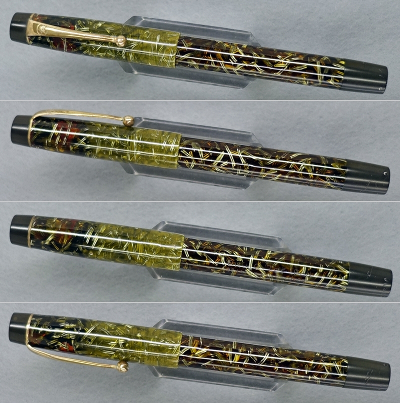 ヴィンテージ The De La Rue Pen 万年筆 超希少柄！ デラルー オノト The Pen 5600 14金M-B プランジャー式 半