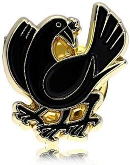 Don Flyee 八咫烏 ヤタガラス 日本神話 ピンバッジ ピンズ バタフライクラッチ 合金製 C0058_1