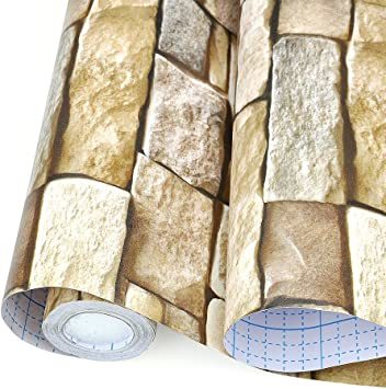 45cmx10m yazi 壁紙 レンガ はがせる ストーン 壁紙 シール おしゃれ リメイクシート 欧米風 ウォールステッカー_1