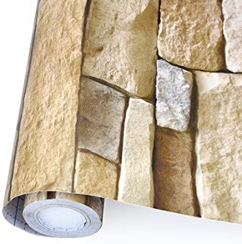 45cmx10m yazi 壁紙 レンガ はがせる ストーン 壁紙 シール おしゃれ リメイクシート 欧米風 ウォールステッカー_3