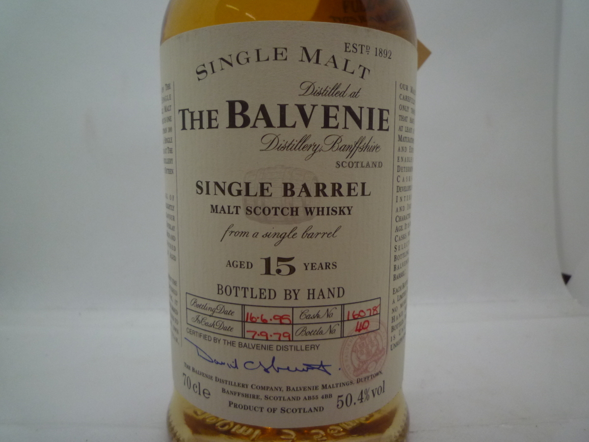 未開栓 古酒】【1000円スタート】THE BALVENIE 15年 SINGLE BARREL