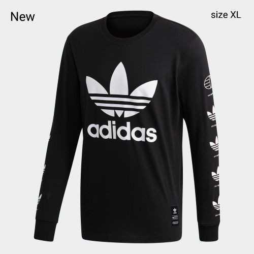 新品 XL adidas originals ロンT ヒストリー 長袖 黒 セールAdilenium
